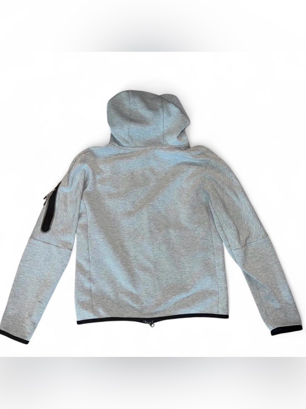 Nike Tech Men’s Gray Hooded Full-Zip Jacket with Black Trim - Picture 6 of 6